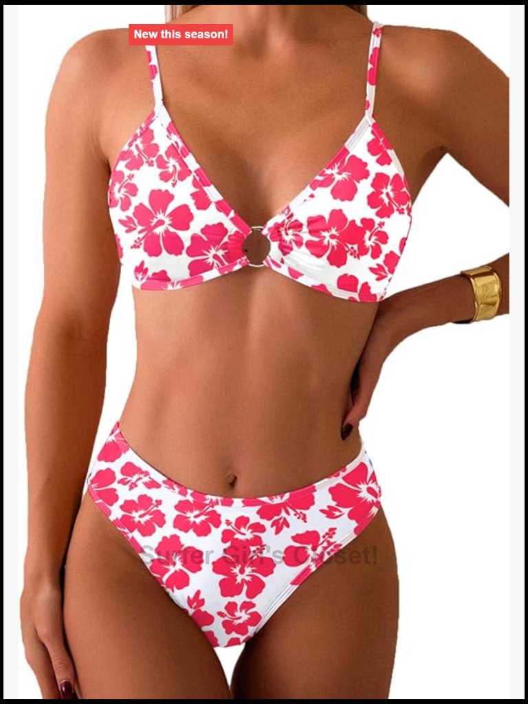 Triangle Bikini Set O Ring Linked Two Piece Cheeky Swimsuit